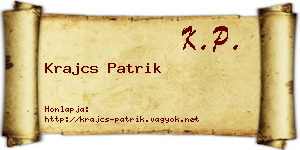 Krajcs Patrik névjegykártya